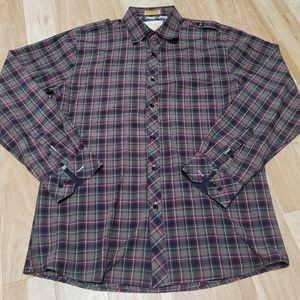Sovereign Code Plaid Button Down Shirt (L) Mens in